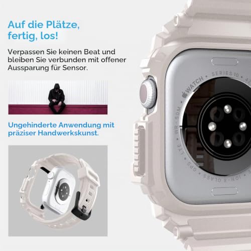 Spigen Rugged Armor Pro Hülle und TPU-Band, kompatibel mit Apple Watch Serie 11/10, 42 mm (2025/2024), 42 mm… – Ansicht 5