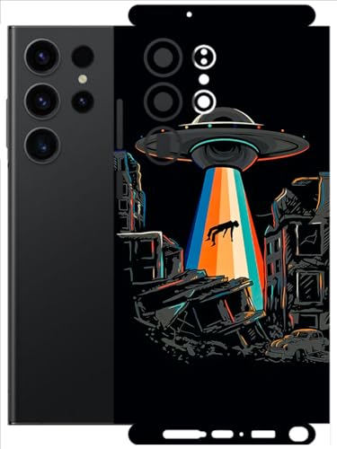 Image of AtOdds - Full Body Back Screen Guard Protector Film - Lamination Wrap Skin Sticker Compatible with Samsung Galaxy S23 Ultra (5G) | Scratchproof Matte Finish (Alien Invade)