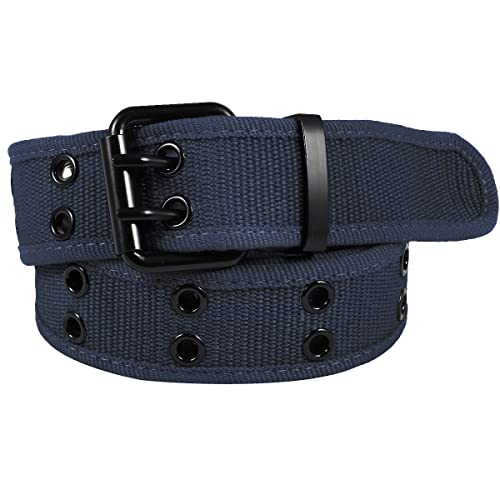 Samtree Canvas Web Belts for Men Women,Double Grommet Hole Buckle Belt