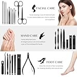 Manicure Set Professional Nail Clipper Kit-26 Pieces Stainless Steel Manicure Kit,Nail Care Tools with Luxurious Travel Case Nail Grooming Kit Present for Men Husband Boyfriend Parent - Image 3