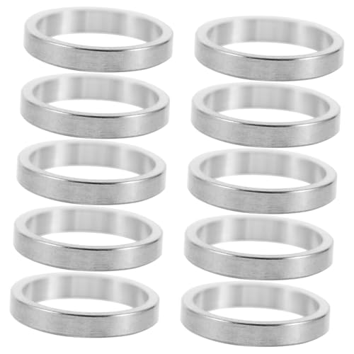 OSOLADY 10pcs Aluminum Headset Spacers for Mountain Bikes Durable Fork Stem Washers Enhance Riding Performance Upgrade Single to Double Chainring Reliable Bicycle Accessory
