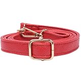 [Lelotte] ショルダーストラップ 細め バッグ用 単品 調節可能 付け替え 交換用 ショルダーベルト 革 (レッド)