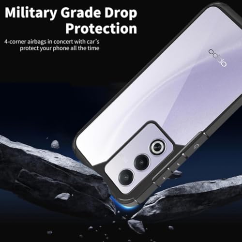 Image of SHINESTAR Ultra Slim Clear Back Cover for Oppo A3 Pro 5G, Transparent Hybrid Hard Shell Plastic & Soft Silicone Rubber Bumper, Non-Yellow Acrylic Protective Cover for Oppo A3 Pro 5G - Black