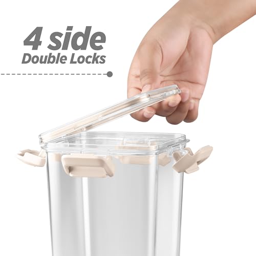 Image of MILTON Clear View 1000 Rectangle,Airtight Food Grade Modular Plastic Container,BPA Free,Stackable,Transparent, 4 side Double Locks,Recyclable,Freezer Safe,Ideal for Cereals,Pulses,Snacks,Cookies