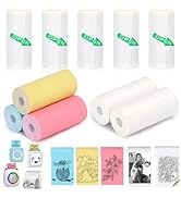 HUIJUTCHEN 10 Rolls Thermal Mini Printer Paper for Inkless Mini Printer, 5 Rolls Thermal Sticky P...