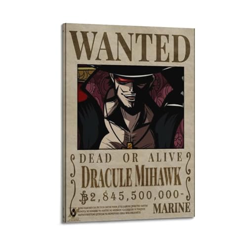 ASDASDHBW One Piece Wanted - Póster de anime 62, pintura decorativa, lienzo, póster de pared e imagen artística moderna para decoración de dormitorio familiar, 30 x 45 cm