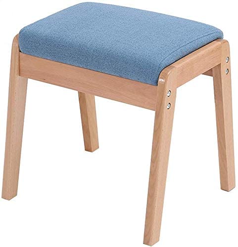 Taburete de madera maciza de alta calidad, reposapiés tapizado y otomana de salón