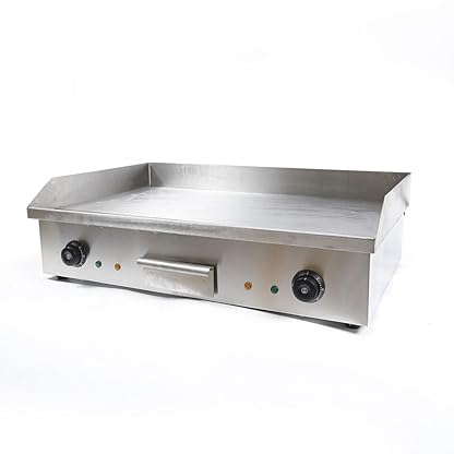 Tischgrill 4,4 kW, Kommerzielle elektrische Arbeitsplatten-Grillplatte,50–300 °C Edelstahl Elektrogrill, Elektro Grillplatte Kommerziell Edelstahl Gastrogrill 72,7 x 40 x 23 cm – Bild 5