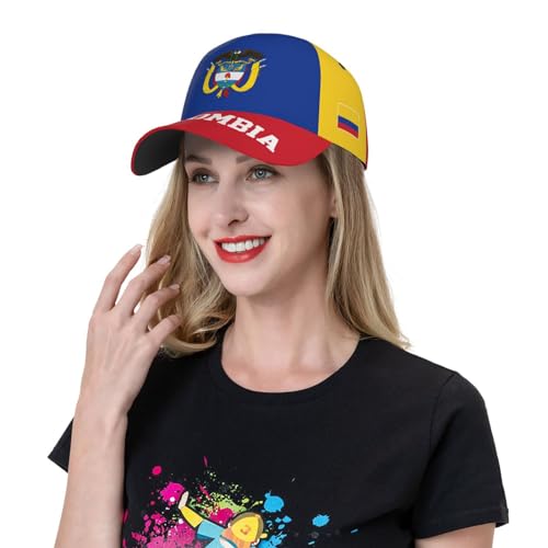 Image of Colombia Flag Colombian 3D Print Baseball Caps Unisex Hat Patriotic Cap Multicoloured