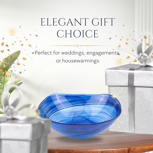 Badash P262 Cobalt Blue Bowl Alabaster Glass Centerpiece Serving Bowl thumb #7
