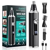 Apetexo Nose Hair Trimmer for Men and Women, Type-C Rechargeable Precision Groomer with Double-Edged Blades, Painless & IPX7 Waterproof Design for Nose, Ears, Eyebrows and Facial Hair