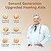 BEVI Hearing Aids for Adults Seniors with Charging Case, Rechargeable OTC Hearing Aids with Noise Cancelling, Invisible, 1 Pair (White)