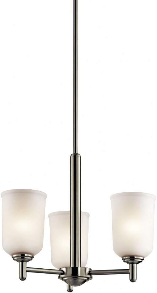 Kichler 43670NI Three Light Mini Chandelier, Brushed Nickel