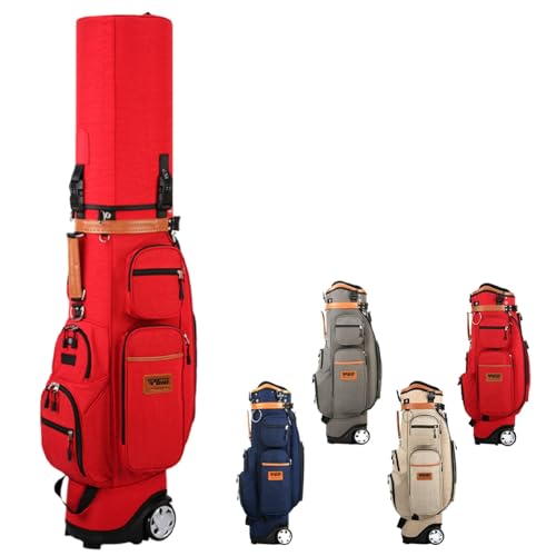 GOYOHOME ゴルフクラブ用サンデーバッグ キャディバッグ クラブバッグ トラベルケース 練習用 ゴルフクラブキャリーバッグ ドライビングレンジコース初心者用 多機能ホイール付き 防水 大容量 Golf Bag(Red)
