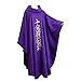 BLESSUME Priest Chasuble Vestments Robe Roll Collar Embroidery Mass Garment