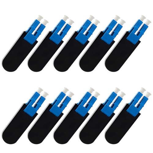 Yuqutum 10 Pack Singlemode LC/UPC Fiber Optic Loopback Tester, Duplex LC Connector Test Plug, Single Mode 9/125 Test Plug for Testing Applications