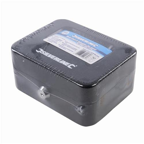 Silverline 795764 Metallkassette für Geld und Wertsachen, abschließbar, Black