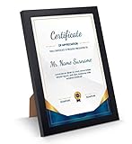 ZingVic A4-Size Frame 21x29.7 cm with Mount, Wood, Portrait and Landscape, Tabletop Standing or Wall...