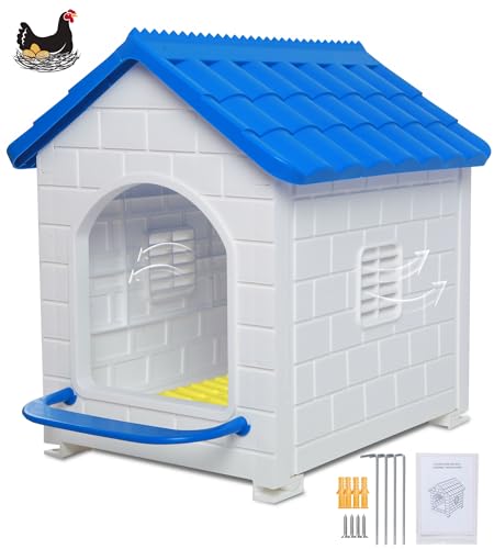 Chicken Nesting Box, 100% Waterproof Hens Nesting Box for Laying Eggs for Hens, Ducks and Poultry, Large Signle Compartment Chicken Nesting Boxs Indoor & Outdoor (Blue)