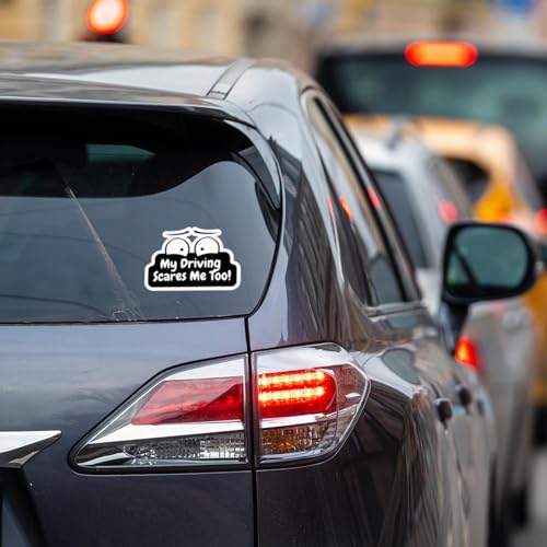 Image of My Driving Scares Me Too Sticker Size 6 inch Inch Funny Student Driver Stickers Waterproof UV Resistant. Used for Cars, Motorbikes and Trucks