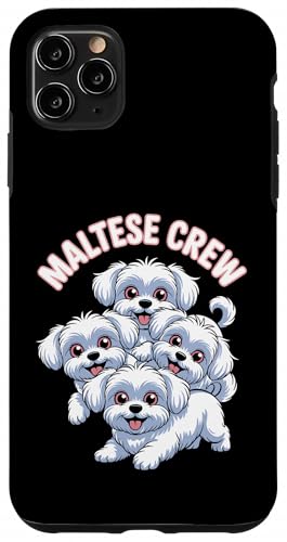 Maltese Crew Cute Cartoon for Dog Moms Owners Pet Maltese Case for iPhone 11 Pro Max
