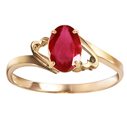 Galaxy Gold GG 14k Solid Gold Ring 1.15 ct Oval-Shaped Ruby