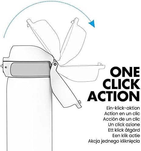 Ion8 Leak Proof Slim Water Bottle, Stainless Steel, Giraffes, 600 ml 20 oz