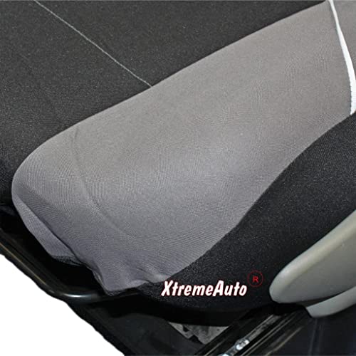 XtremeAuto® Universal Fit Front Pair Of Car Seat Covers BLACK GREY - Image 3