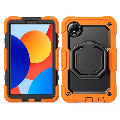 Coque Redmi Pad SE 8.7 antichoc orange housse de protection avec poignee