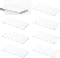 Vista 1 de AHANDMAKER 20 tarjetas de lugar de acrílico transparente, placa rectangular de acrílico para tarjetas de nombre, tarjetas de asiento en blanco