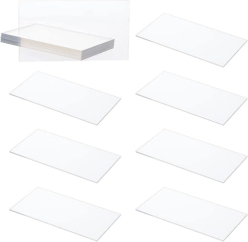 AHANDMAKER 20 tarjetas de lugar de acrílico transparente, placa rectangular de acrílico para tarjetas de nombre, tarjetas de asiento en blanco,