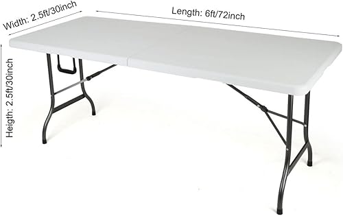 Miniatura 4 de Mantel de elastano blanco de 6 pies para mesa rectangular de 72 pulgadas de largo x 30 pulgadas de ancho x 30 pulgadas de alto