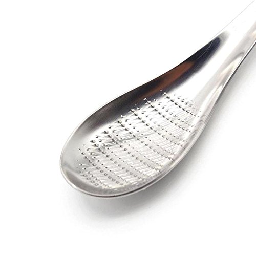 Image of 1Pc Food Grade Stainless Steel Multi-Functional Multipurpose Grinding Grater Peeler Spoon for Garlic, Ginger, Fruits, Potato, Cheese, Vegetables