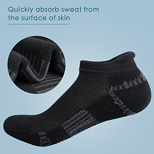Image of Airacker Ankle Athletic Running Socks Cushioned Breathable Low Cut Sports Tab Socks for Men and Women (6 Pairs)