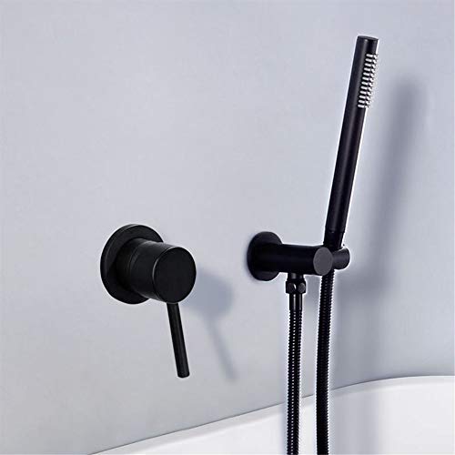 Ensemble de douche encastrable noir avec mitigeur eau chaude et froide