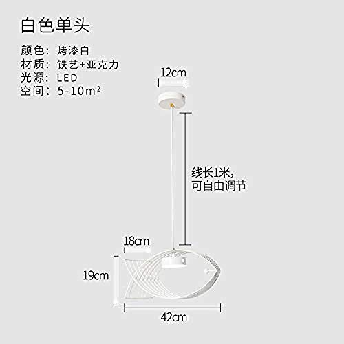 Zhou Yi Nordic Chandelier Zhou Yi Nordic Chandelier Personnalité Simple Table Bar Couloir Créatif LED @ White Single Head