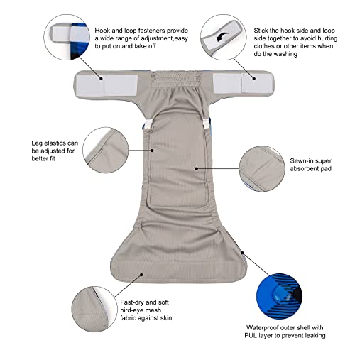 Cutebone Washable Dog Diapers Female 3 Pack Puppy Training Pants For Docked-Tail Dogs Wwd01S #TOP3