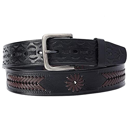 Western Engraved Belt full grain Tooled Leather 1-1/2