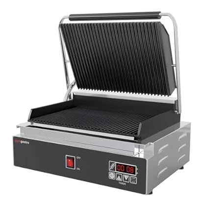 GGM Gastro | DKGJ322 | Kontaktgrill - 2,2 kW - Digital - oben & unten Gerillt - Grillfläche: 350x240mm – Bild 3