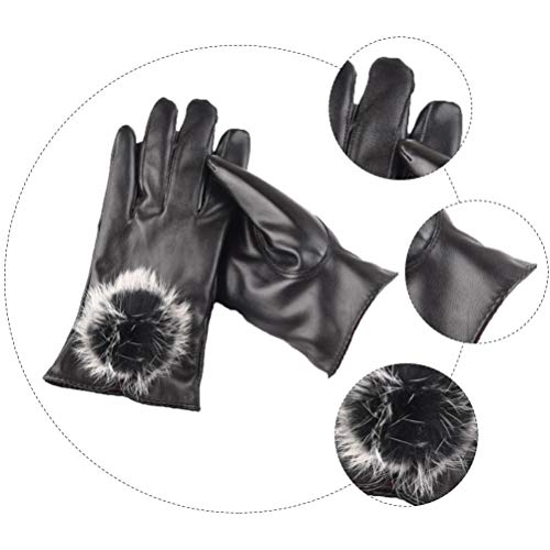 CLISPEED Luvas Femininas de Couro de Inverno Luvas Touchscreen Luvas de Festa para Dirigir Luvas de