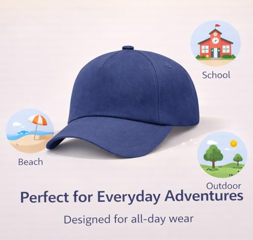 4sold Junior 100% Baumwolle 5 Panel Cap Unisex Jungen Mädchen Mütze Baseball Cap Hut Kinder Kappe Snapback Baseballcap Kappe Einfarbig Sonnenschutz Sonnenhut Basecap Einstellbar Baseballkappe Kinder