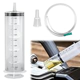 Ölabsaugpumpe 1000ml Große Spritze mit Schlauch, Ölpumpe Handpumpe Ölabsaugspritze Ölspritze Getriebe, für Bremsflüssigkeit, Getriebeöle, Kühlmittel, Ölabsauger Umfüllpumpe