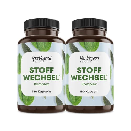 Yes Vegan® Stoffwechsel Kapseln (180 Kapseln) mit Cholin, Zink, L-Carnitin, Chrom, Koffein Kapseln - vegane Stoffwechsel Formel