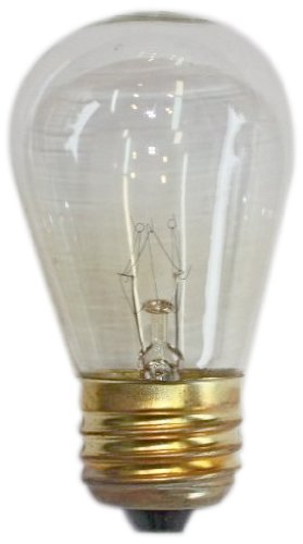 String Light Company S1411WC Clear S14 Light Bulb with E26 Base, 11-Watt (Pack of 12)