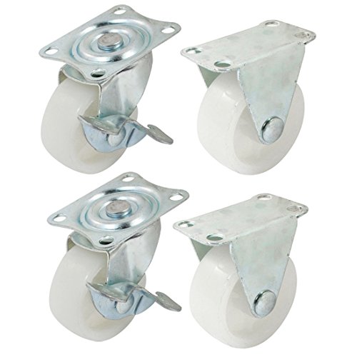 Uxcell Round Mall Trolley Rotation Swivel Brake Caster, 1.5-Inch, 4 in 1