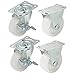 Uxcell Round Mall Trolley Rotation Swivel Brake Caster, 1.5-Inch, 4 in 1