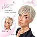 UAmy hair Blonde Short Hair Topper with Natural Bangs Relaxed Pixie Cut Clip in Hair Topper for Women with Thinning Hair Synthetic HairTop Hairpieces(Medium Blonde)