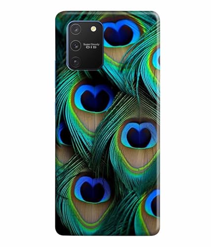 Image of Printed Hard Back Case Cover & Compatible for Samsung Galaxy S10 Lite | Peacock Feather (Multicolor) - D1184