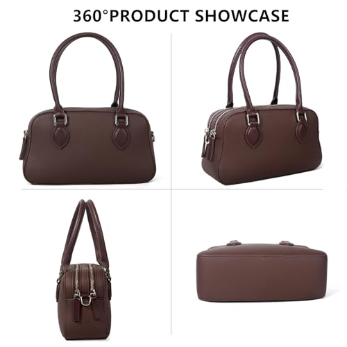 Bolso de cuero genuino para mujer, satchel pequeño con asa miniatura 6