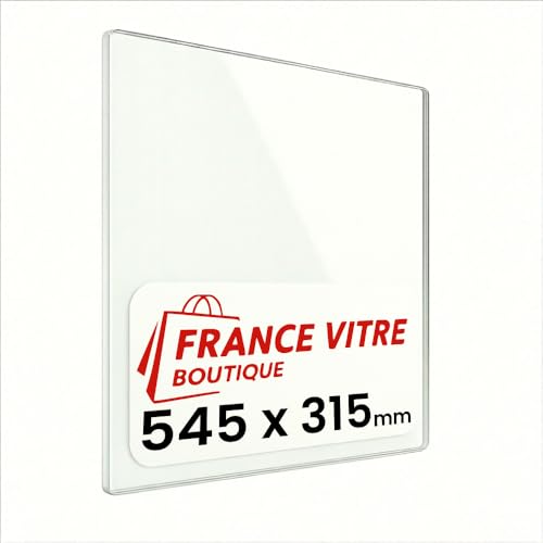 545 x 315 x 4 mm - Vitre d’Insert pour cheminée et poêle à Bois - Verre de Rechange Haute température France Vitre - jusqu'à 800°C - 315x545 mm